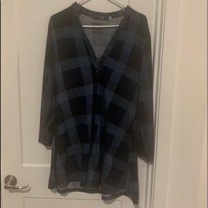 Long Sleeve Plaid Tunic